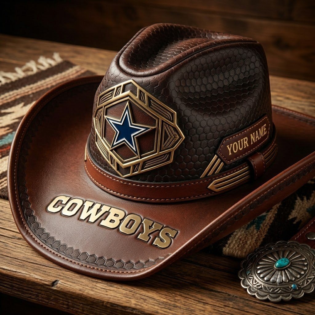 Custom Dallas Cowboys Snakeskin Cowboy Hat with Sheriff Star Badge 3 Untitled capture #16019