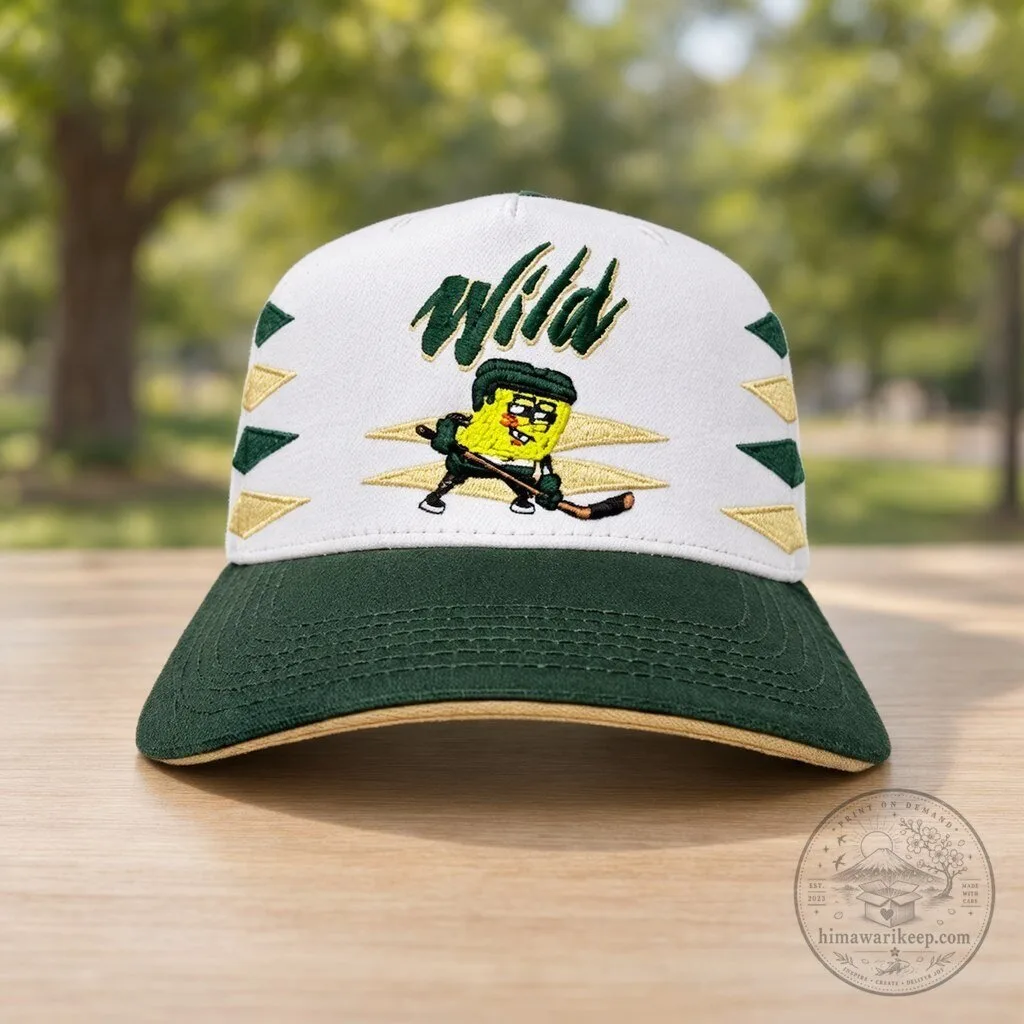 Minnesota Wild SpongeBob Hockey Trucker Hat 4 Minnesota Wild SpongeBob Hockey Trucker Hat