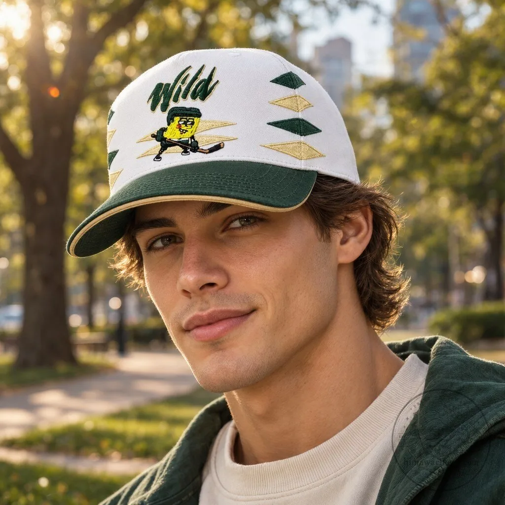 Minnesota Wild SpongeBob Hockey Trucker Hat 5 Minnesota Wild SpongeBob Hockey Trucker Hat
